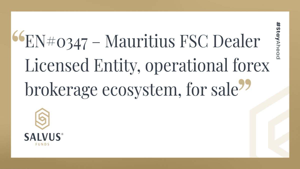 Image for EN#0347 – Mauritius FSC Dealer Licensed Entity, operational forex brokerage ecosystem, for sale