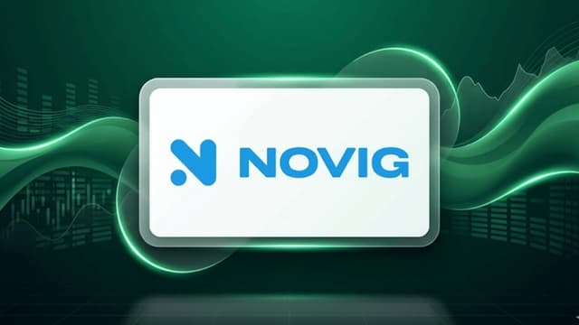 novig logo sitting amongst green swirls background