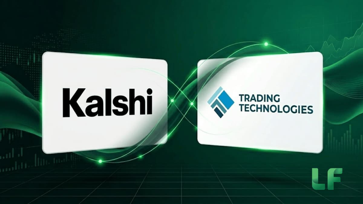 kalshi and trading technologies tile logos on a green background