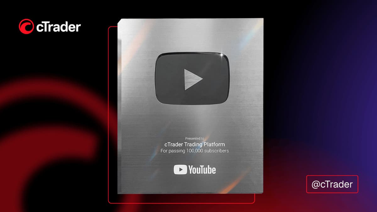 ctrader youtube silver award 100,000 subscribers 1200x675
