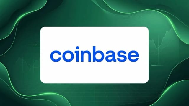 coinbase logo on green background