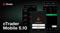 Thumbnail for cTrader Mobile 5.10 reorganises app layout for faster access to trades and markets