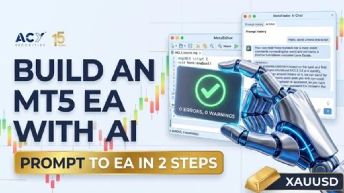 How to Build Your First MT5 Expert Advisor Using AI (No Coding MQL5 Walkthrough)