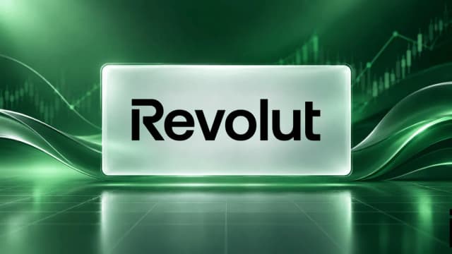 revolut logo on green background