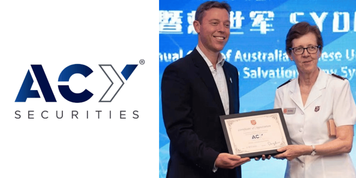 ACY Securities receives recognition for its charity work with Salvation Army