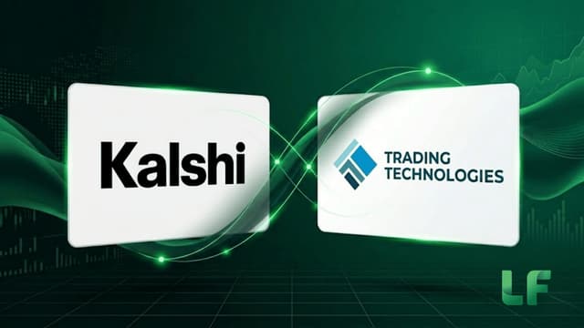 kalshi and trading technologies tile logos on a green background