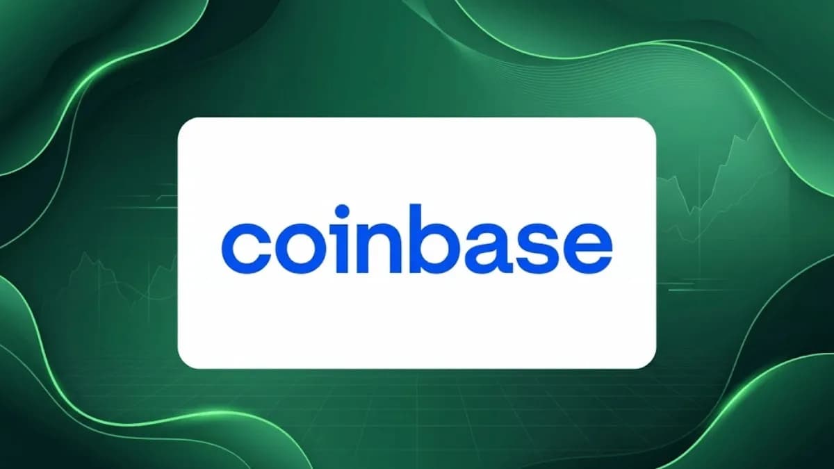 coinbase logo on green background