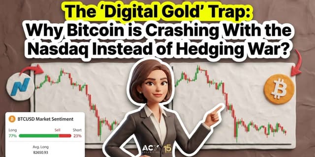 Image for article: The 'Digital Gold' Trap: Why Bitcoin is Crashing With the Nasdaq Instead of Hedging War?