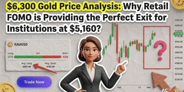 Image for article: $6,300 Gold Price Analysis: Why Retail FOMO is Providing the Perfect Exit for Institutions at $5,160?