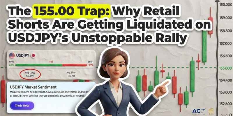 The 155.00 Trap: Why Retail Shorts Are Getting Liquidated on USDJPY’s Unstoppable Rally