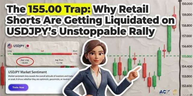 Image for article: The 155.00 Trap: Why Retail Shorts Are Getting Liquidated on USDJPY’s Unstoppable Rally