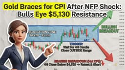 Thumbnail for Gold Braces for CPI After NFP Shock: Bulls Eye $5,130 Resistance