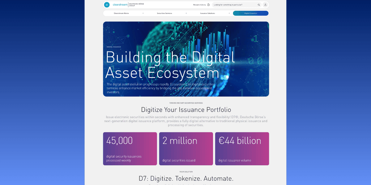 clearstream d7 homepage
