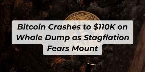 Image for article: Bitcoin Crashes to $110K on Whale Dump as Stagflation Fears Mount