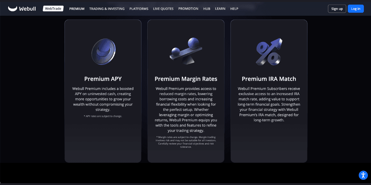 Webull premium