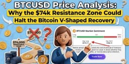 Thumbnail for BTCUSD Price Analysis: Why the $74k Resistance Zone Could Halt the Bitcoin V-Shaped Recovery