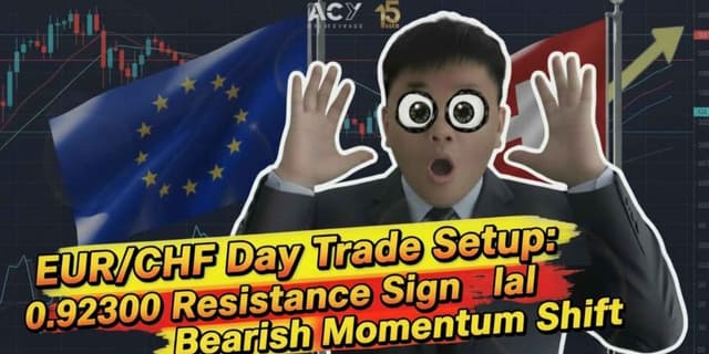 Image for article: EUR/CHF Day Trade Setup: 0.92300 Resistance Signals Potential Bearish Momentum Shift?