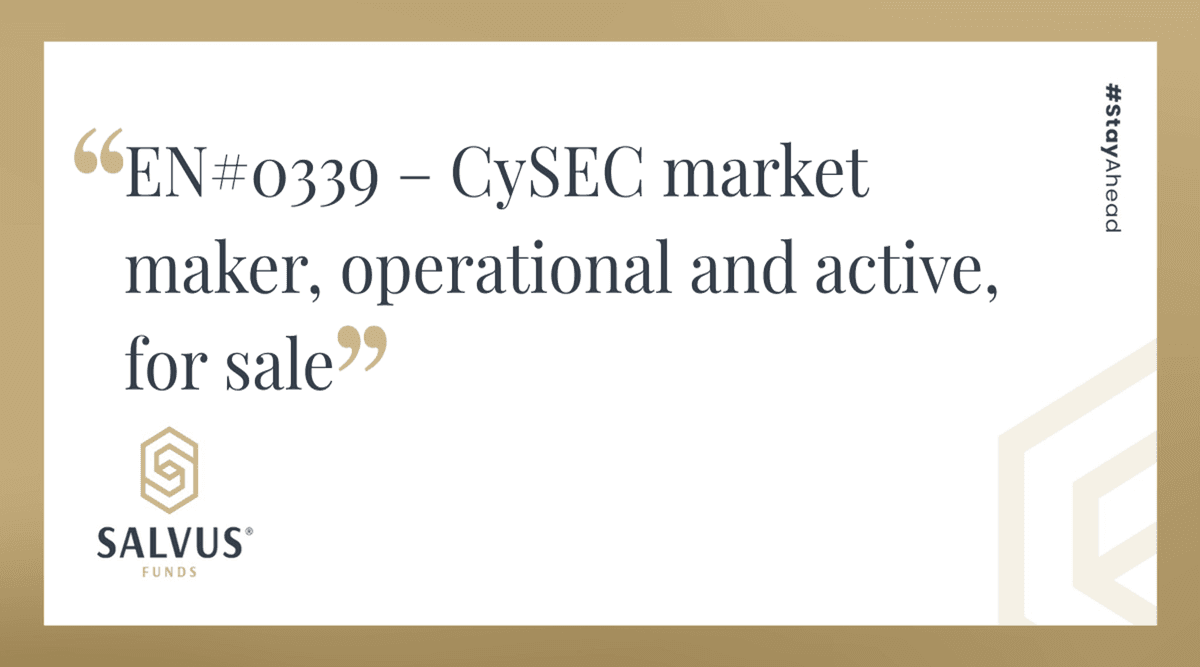 Image for EN#0339 – CySEC market maker, operational and active, for sale