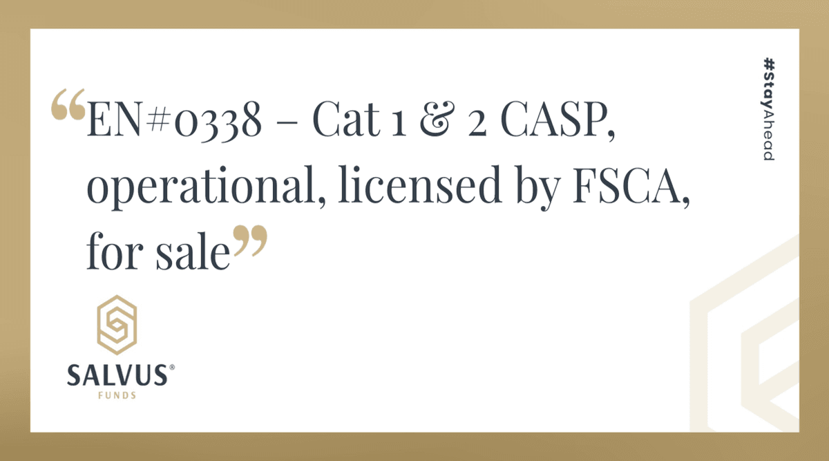 Image for EN#0338 – Cat 1 & 2 CASP, operational, licensed by FSCA, for sale