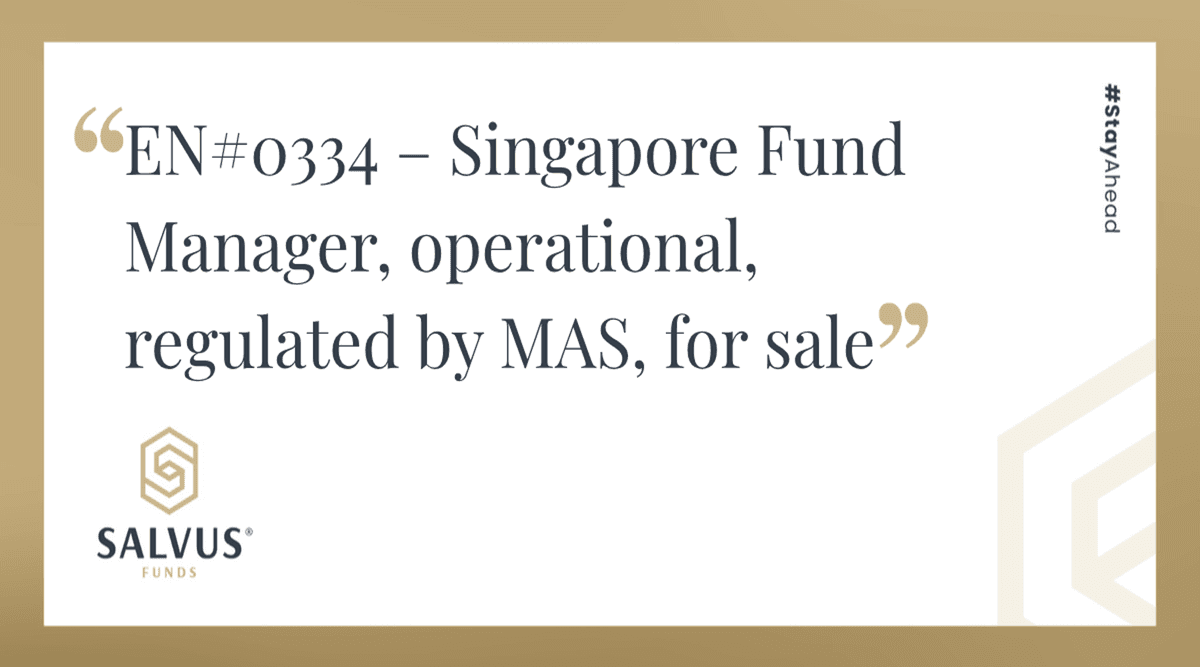 Image for EN#0334 – Singapore Fund Manager, operational, regulated by MAS, for sale