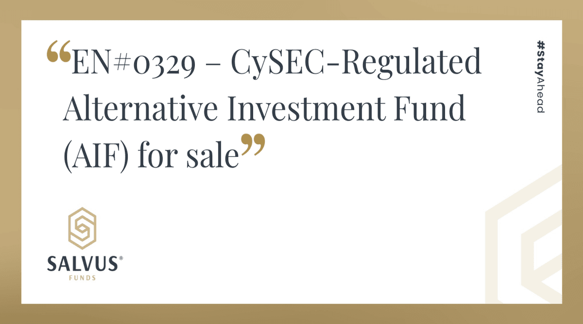 Image for EN#0329 – CySEC‑Regulated Alternative Investment Fund (AIF) for sale