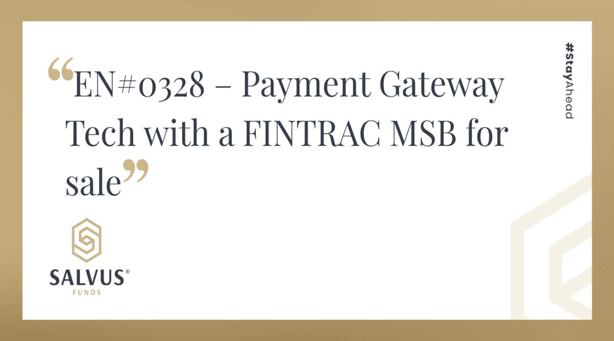 Image for EN#0328 – Payment Gateway Tech with a FINTRAC MSB for Sale