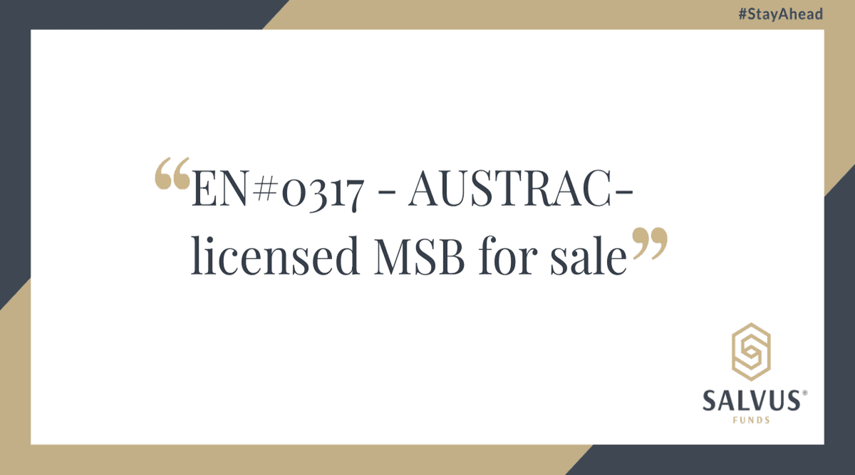 Image for EN#0317 – AUSTRAC-licensed MSB for sale