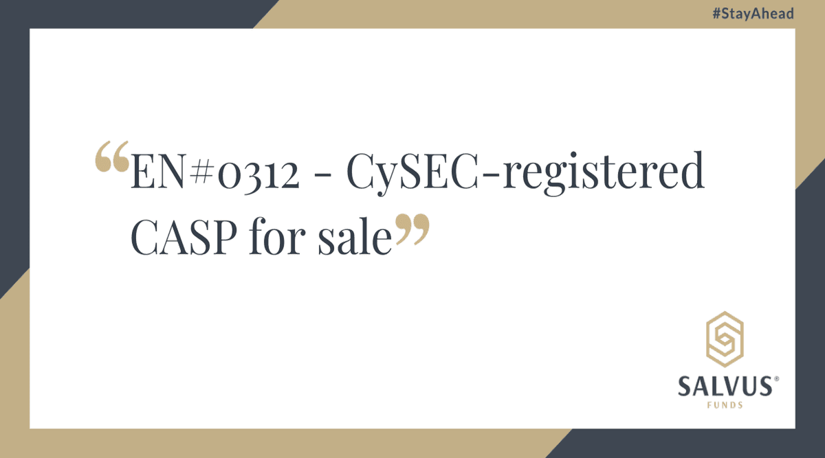 Image for EN#0312 – CySEC-registered CASP for sale