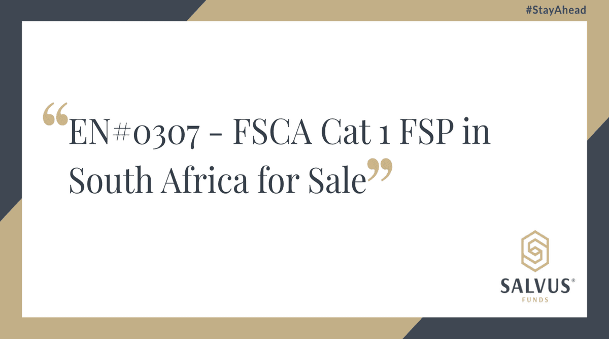Image for EN#0307 – FSCA Cat 1 FSP in South Africa for Sale