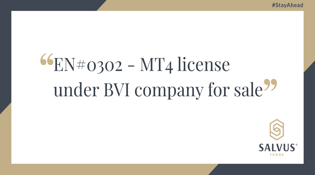 Image for EN#0302 – MT4 license under BVI company for sale