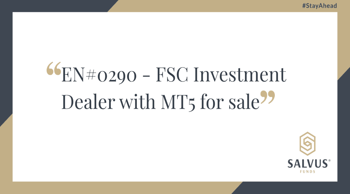 Image for EN#0290 – FSC Investment Dealer with MT5 for sale