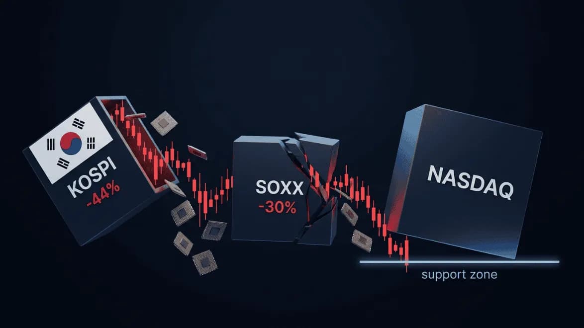 Image for KOSPI Fell 44%, SOXX 30%: Is US Tech on the Brink? - Alchemy Markets