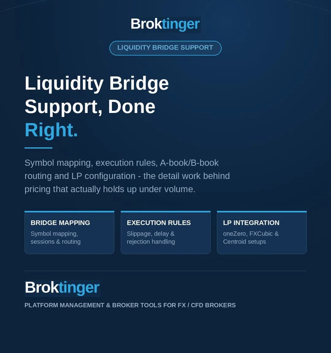Image for Liquidity Bridge Configured By Experts | Broktinger