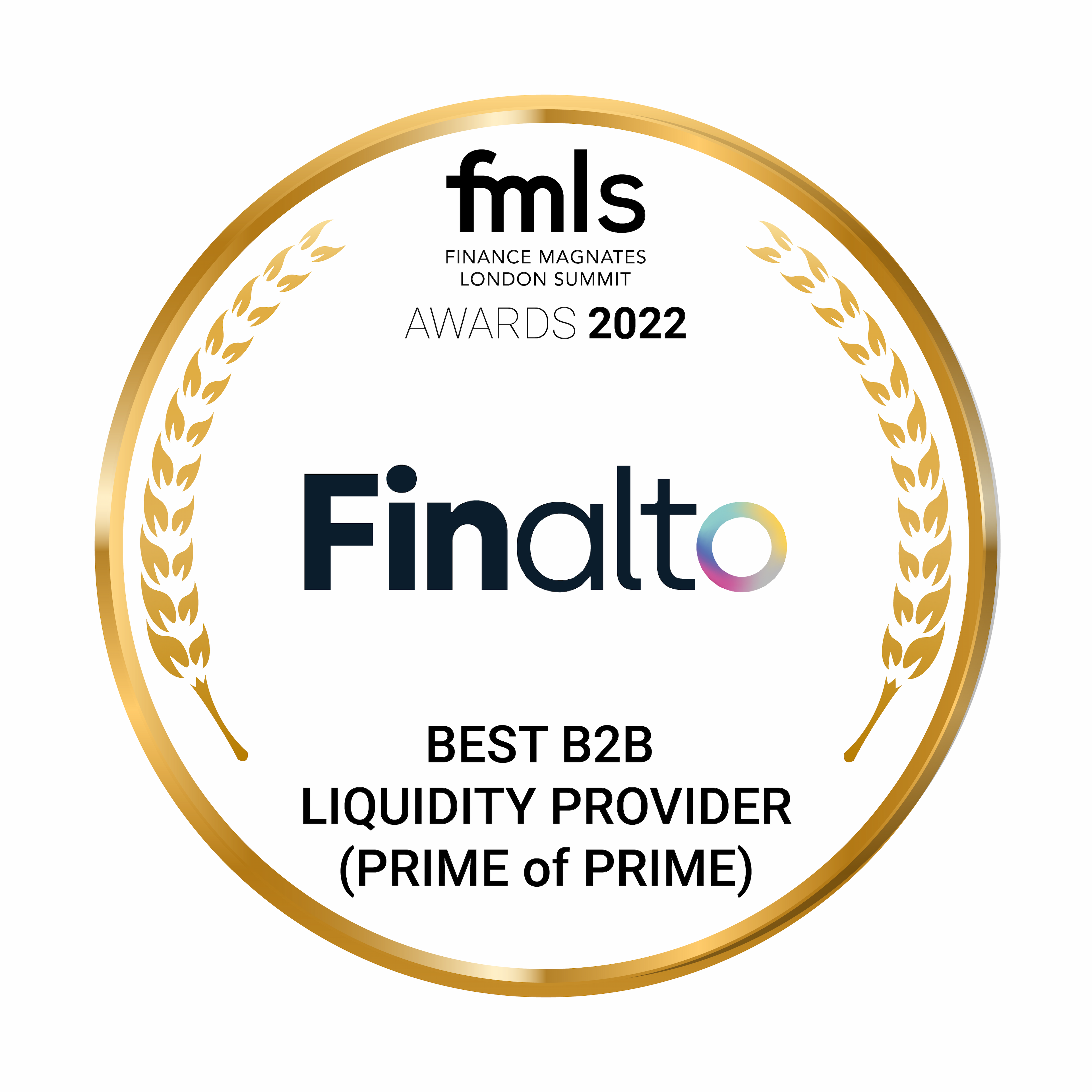 Finalto award: Best B2B Liquidity Provider (Prime of Prime)